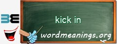 WordMeaning blackboard for kick in